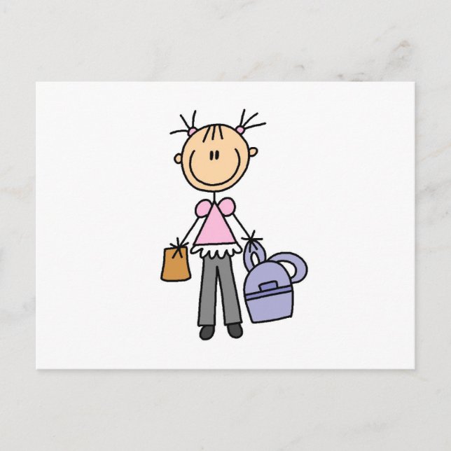Postal Chica Con Mochila (Anverso)