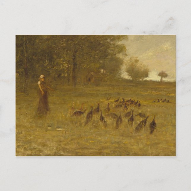 Postal Chica con pavos (Anverso)