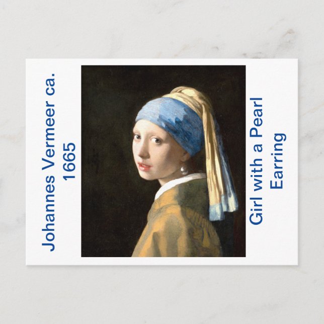 Postal Chica con Pearl Earring (aproximadamente 1665) (Anverso)