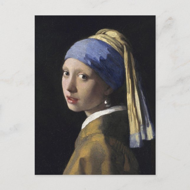 Postal Chica con Pearl Earring de Johannes Vermeer (Anverso)