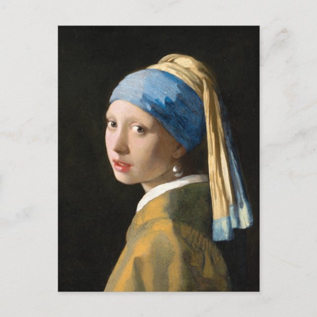 Postal Chica con Pearl Earring de Johannes Vermeer (Anverso)