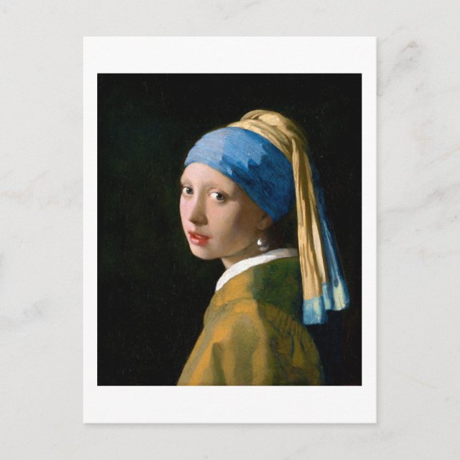 Postal Chica con Pearl Earring, Johannes Vermeer, 1665 (Anverso)