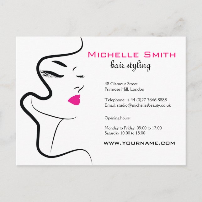 Postal Chica con pelo ondulado Icono de marca de peinado (Anverso)