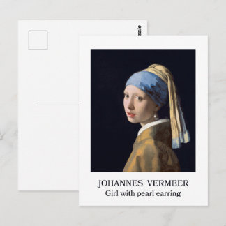 Postal Chica con pendiente de perla 1665 Johannes Vermeer