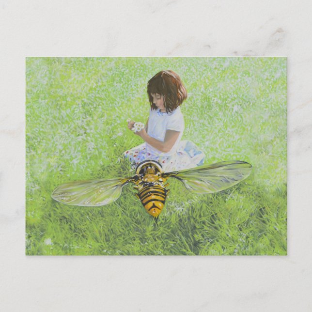 Postal Chica con pintura de abejas de Steve Berger Postca (Anverso)