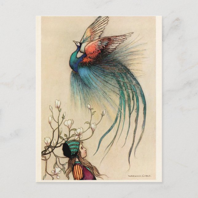 Postal Chica con pintura de época de Peacock (Anverso)