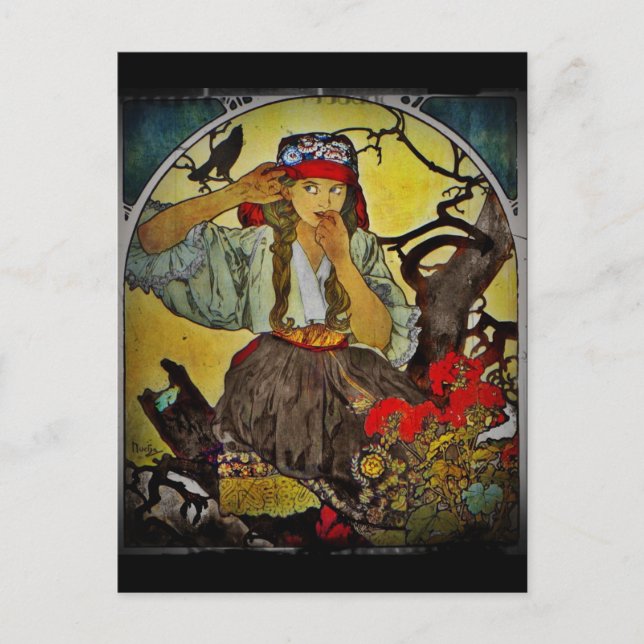 Postal Chica con Raven Moravian Teachir Choir (Anverso)