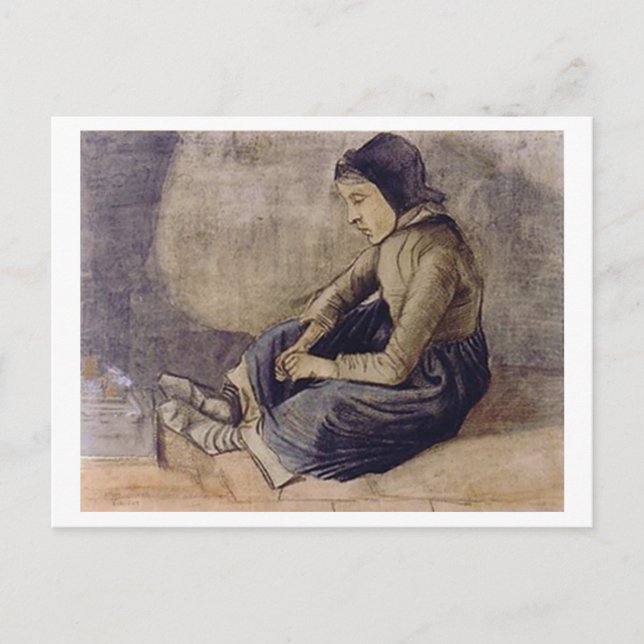 Postal Chica con sentada negra en la gorra, Vincent van G (Anverso)