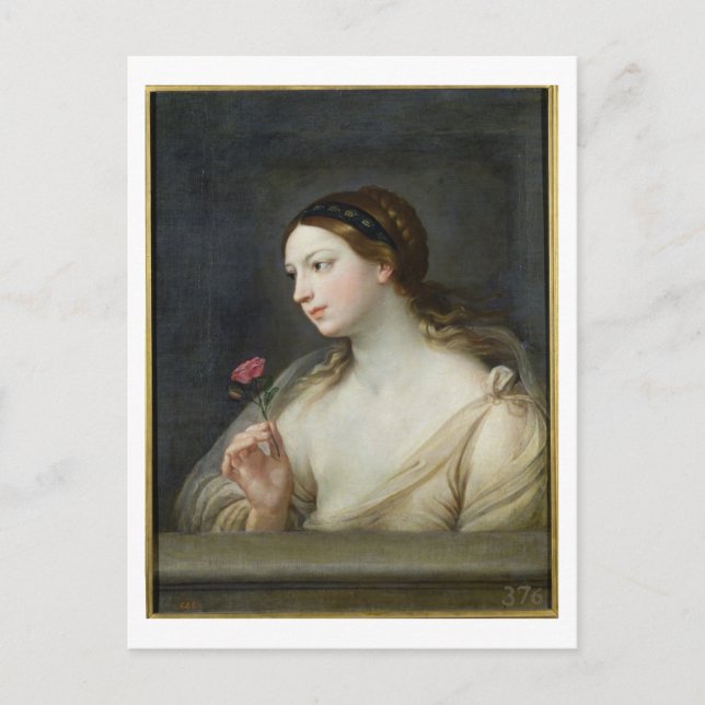 Postal Chica con un Rosa (aceite sobre lienzo) (Anverso)