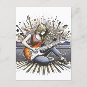 Postal Chica con vibraciones musicales