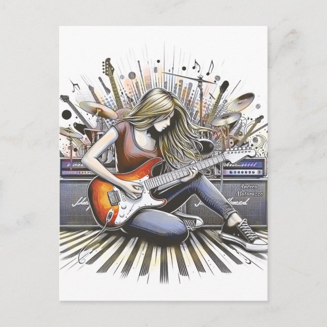 Postal Chica con vibraciones musicales (Anverso)