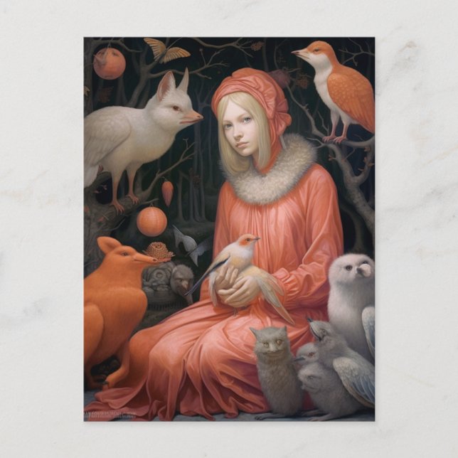 Postal Chica con vida silvestre extraña y descabellada (Anverso)