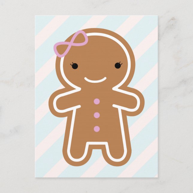 Postal Chica Cookie Cute Kawaii Gingerbread (Anverso)