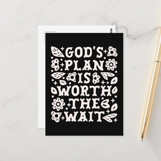 Postal Chica cristiano de salud mental cita plan de Dios (Anverso/Reverso In Situ)