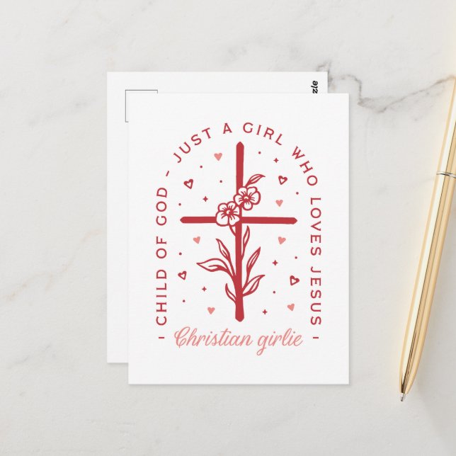 Postal Chica cristiano Día de San Valentín citas divertid (Anverso/Reverso In Situ)