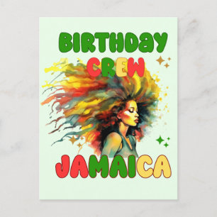 Postal Chica Cumpleañera de Jamaica Grupo de Viaje en Equ