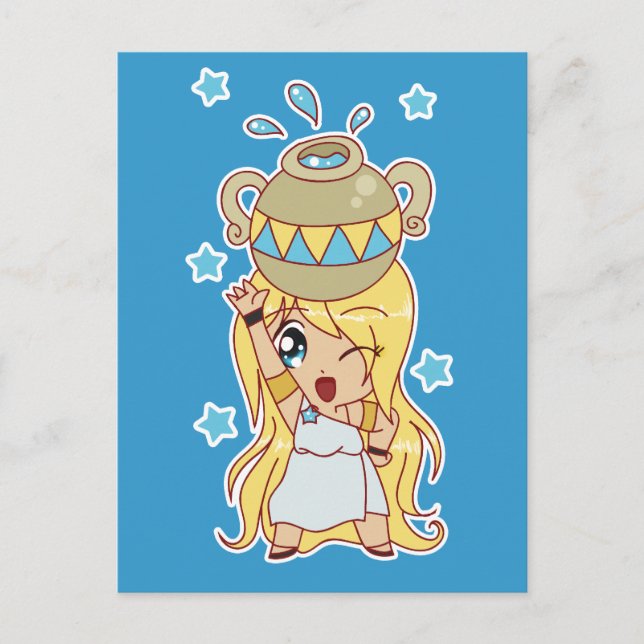 Postal Chica Cute Aquarius (Anverso)