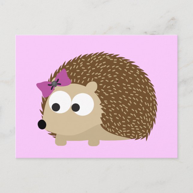 Postal Chica Cute Hedgehog (Anverso)