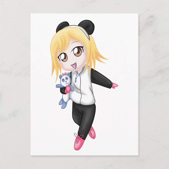Postal Chica Cute Panda (Anverso)