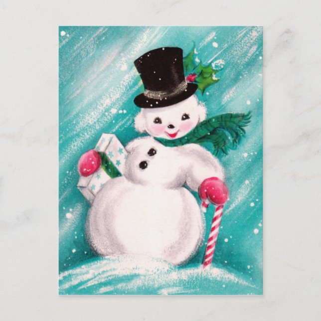 Postal Chica Cute Snowman (Anverso)