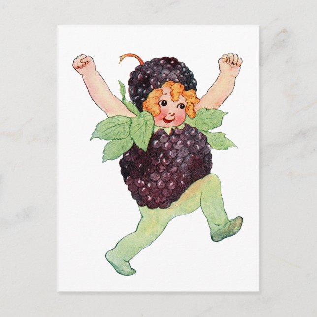 Postal Chica Cute Vintage Blackberry (Anverso)