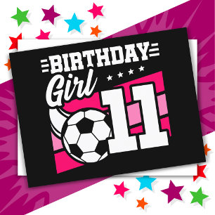Postal Chica de 11 años cumpleaños fútbol fútbol 11