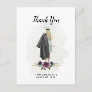 Postal Chica de acuarela floral Foto personalizada Agrade