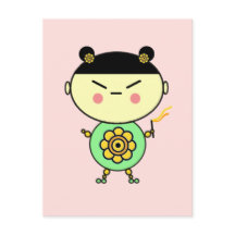 Chica de alimentación de flores