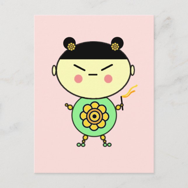 Postal Chica de alimentación de flores (Anverso)