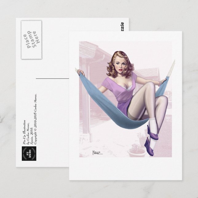 Postal Chica de anclaje con fondo urbano (Anverso / Reverso)