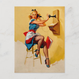 Postal Chica de anclaje de teléfono de Retro Vintage