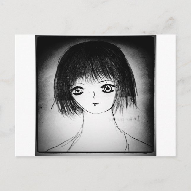 Postal chica de anime bonito manga (Anverso)