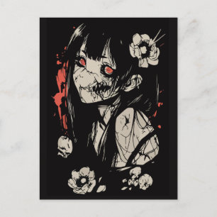 Postal chica de anime de terror