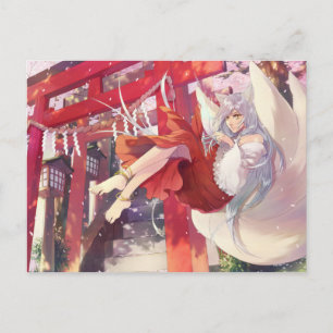 Postal Chica de Anime Kitsune
