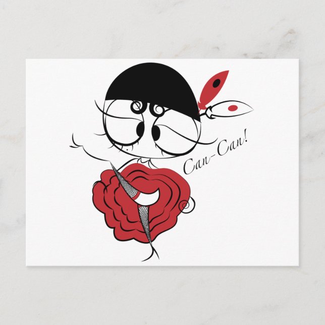 Postal Chica de bailarín Can-Can (Anverso)