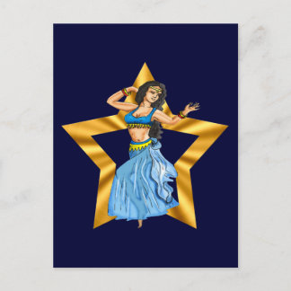 Postal Chica de baile Belly de estrella