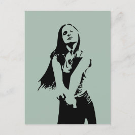 Postal Chica de baile negro de moda Silhouette