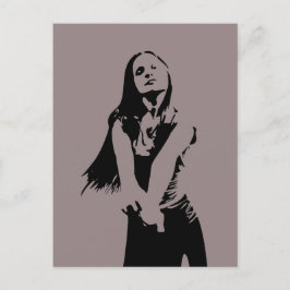 Postal Chica de baile negro de moda Silhouette