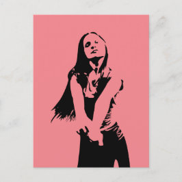 Postal Chica de baile negro de moda Silhouette