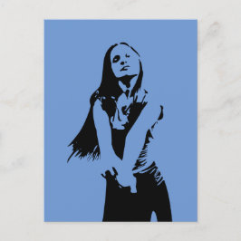 Postal Chica de baile negro de moda Silhouette