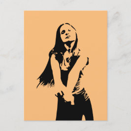 Postal Chica de baile negro de moda Silhouette