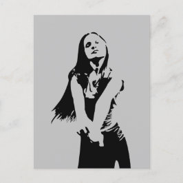 Postal Chica de baile negro de moda Silhouette