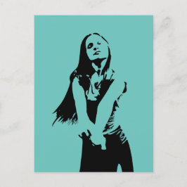 Postal Chica de baile negro de moda Silhouette