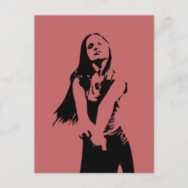 Postal Chica de baile negro de moda Silhouette