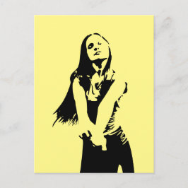 Postal Chica de baile negro de moda Silhouette