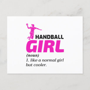 Postal Chica de balonmano Handballer Divertido