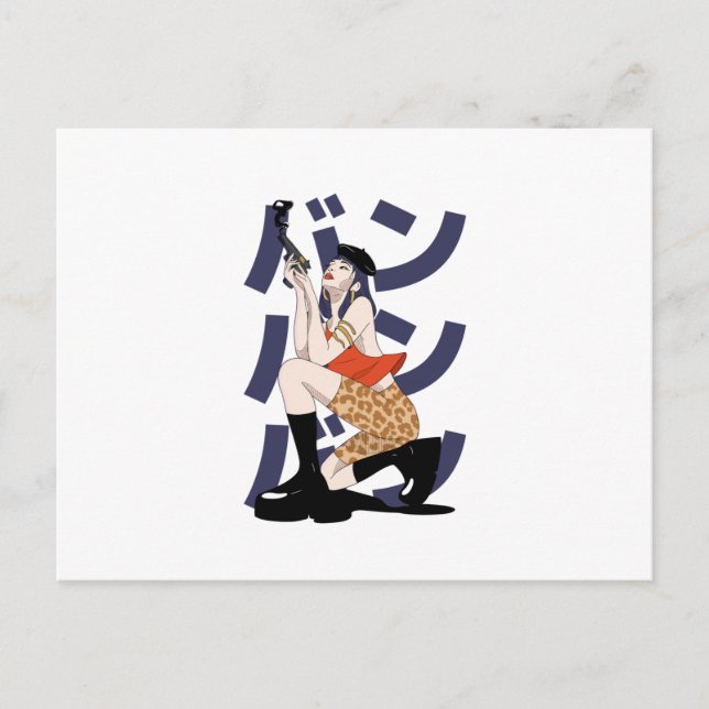 Postal Chica de Bang Anime - Fans del Chica de Gun Anime (Anverso)