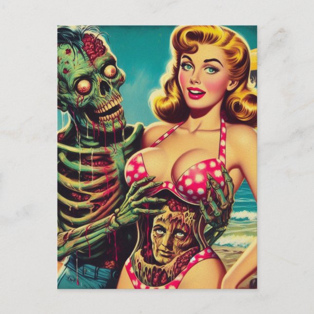 Postal Chica de Beach Zombie (Anverso)
