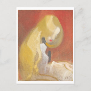 Postal Chica de Blonde Hair, Helene Schjerfbeck