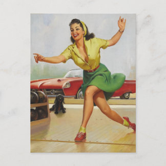 Postal Chica de bolos Pin Up